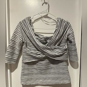 Nordstrom Chelsea 28 striped off of the shoulder 3/4 sleeve top Size Medium
